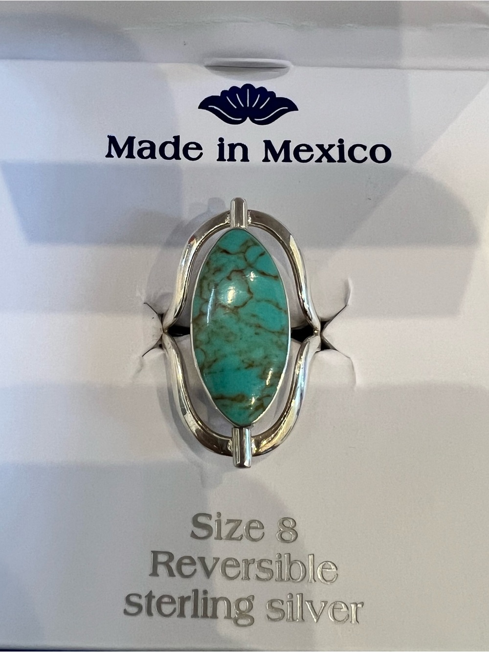 925s STERLING SILVER FLIP AROUND 2 SIDED VINTAGE NAVAJO Inspired TURQUOISE Ring - Picture 4 of 10
